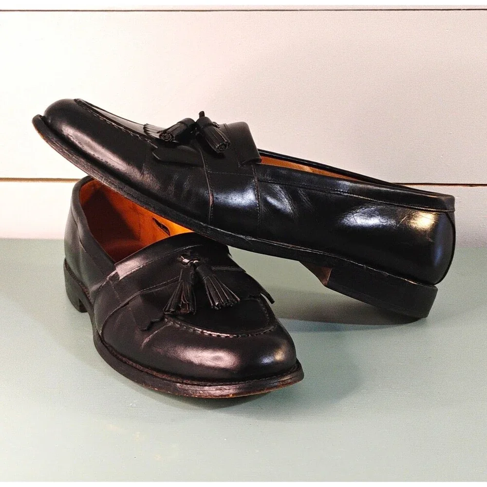 Allen Edmonds Newport Men's Black Leather Tassel Slip-On Dress Loafer 11.5B